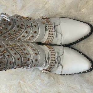 Cute Fun White Bling Smaller Heal Booties